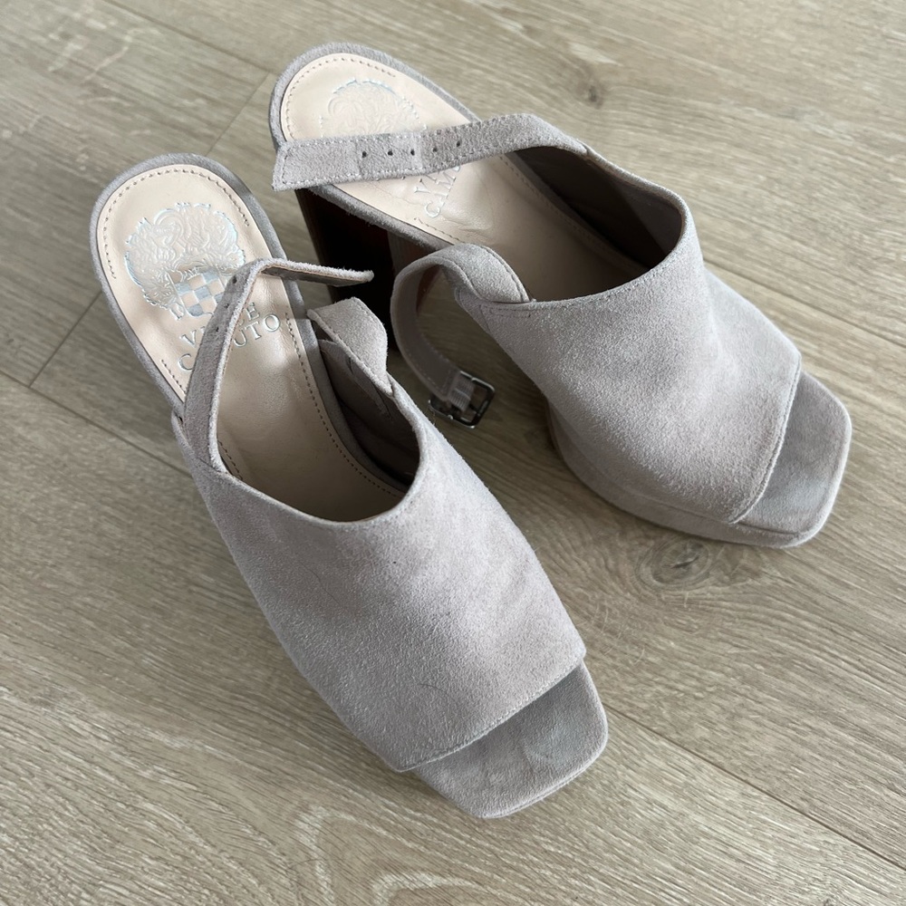 Vince Camuto suede platform mule heel